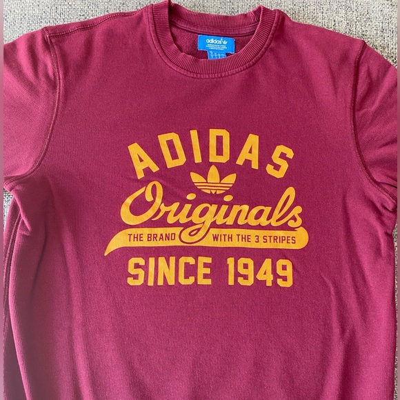 Adidas Originals Crewneck Sweatshirt Maroon Sz.S - Picture 1 of 4